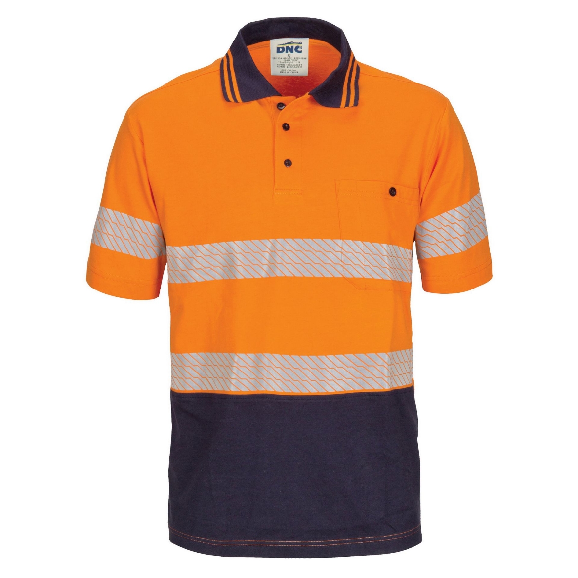 Picture of DNC HiVis Segment Taped 100% Cotton Jersey Polo Shirt 200gsm S/S
