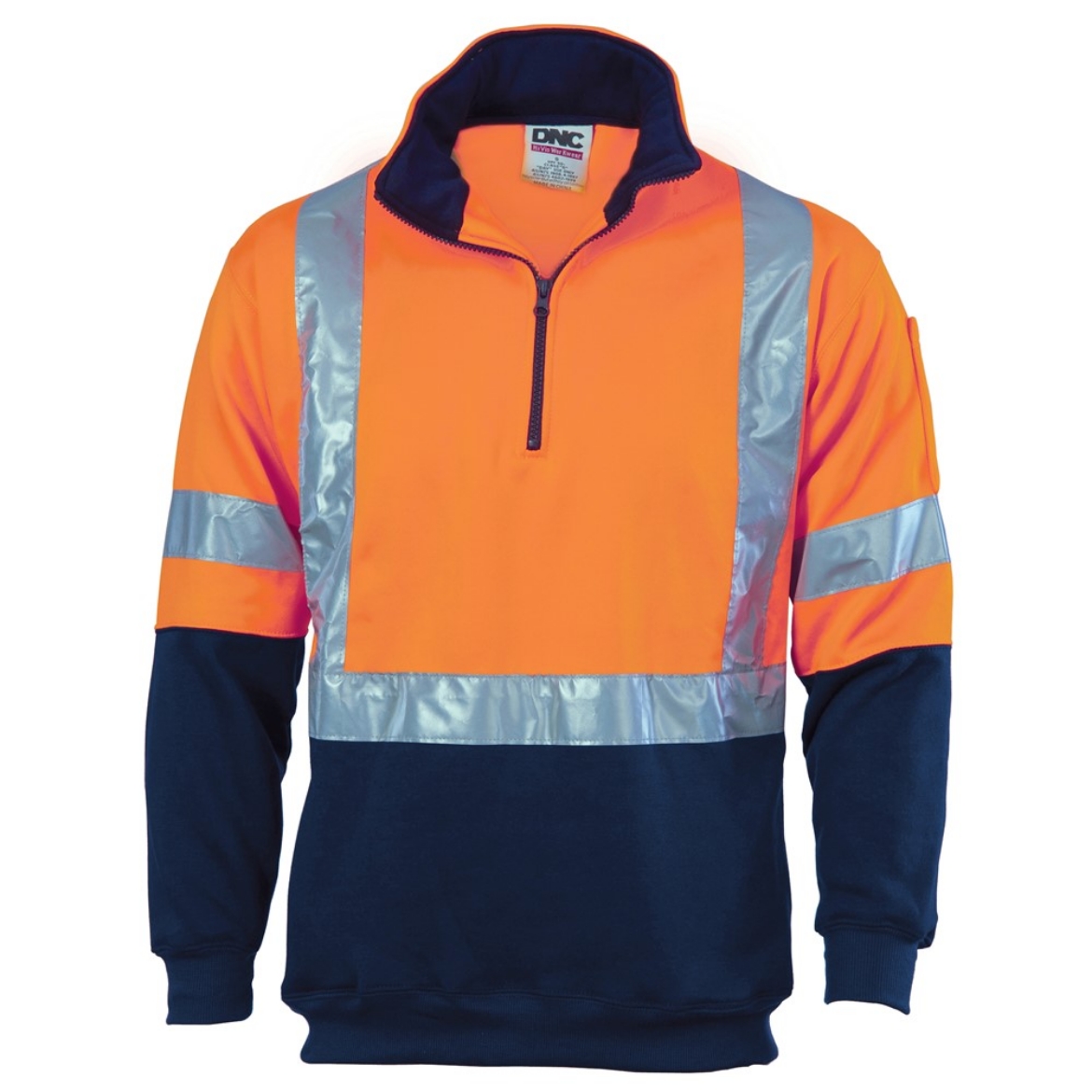 Picture of DNC HiVis Cross Back D/N Two Tone 1/2 Zip Fleecy Jumper 300gsm