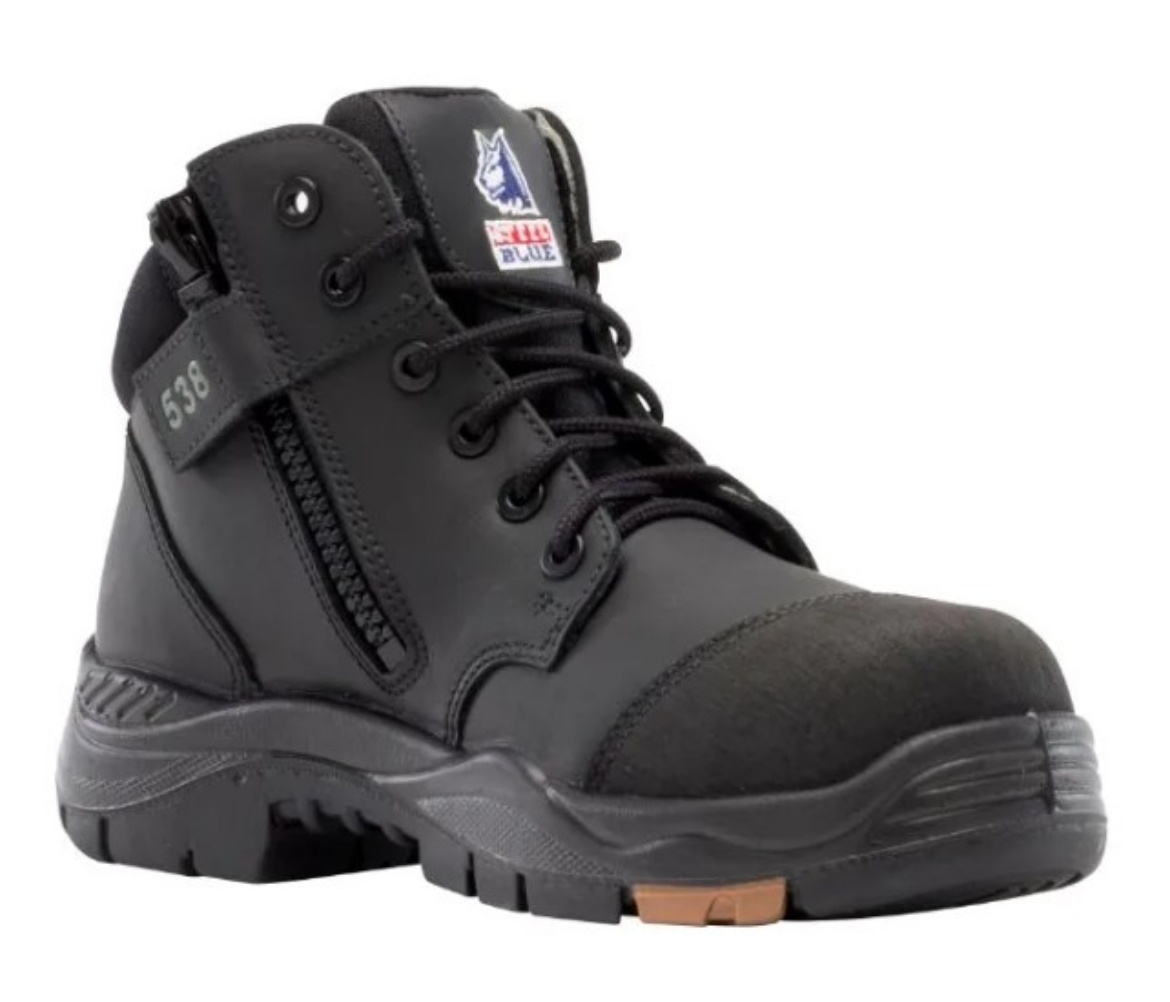 Picture of STEEL BLUE Parkes® Nubuck 95mm Zip Hiker Style Lace up Ankle Boot with Composite Toe Cap