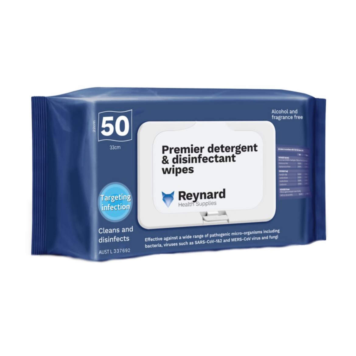 Picture of Reynard Premier Detergent & Disinfectant Wipes Soft