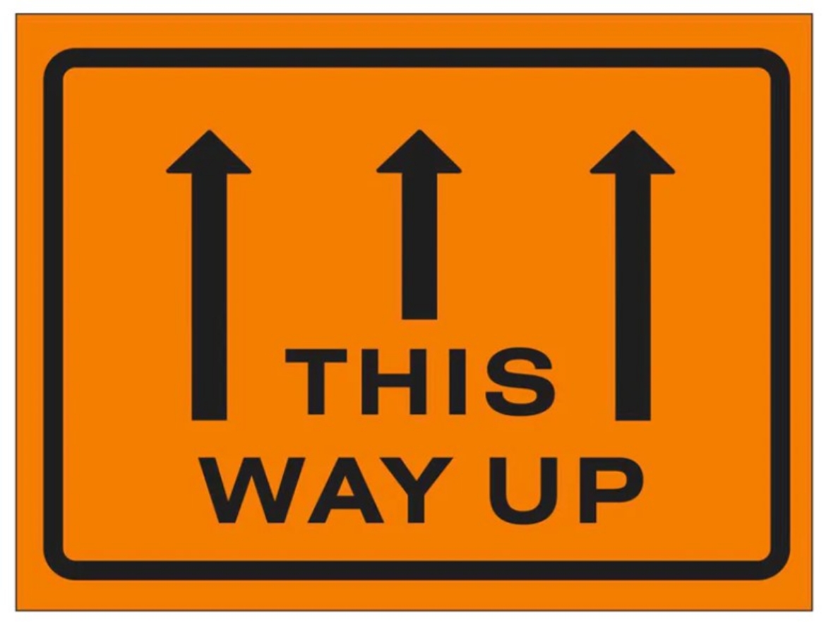 Picture of HUSKY Printed Rip-A-Label This Way UP Black on Fluro Orange