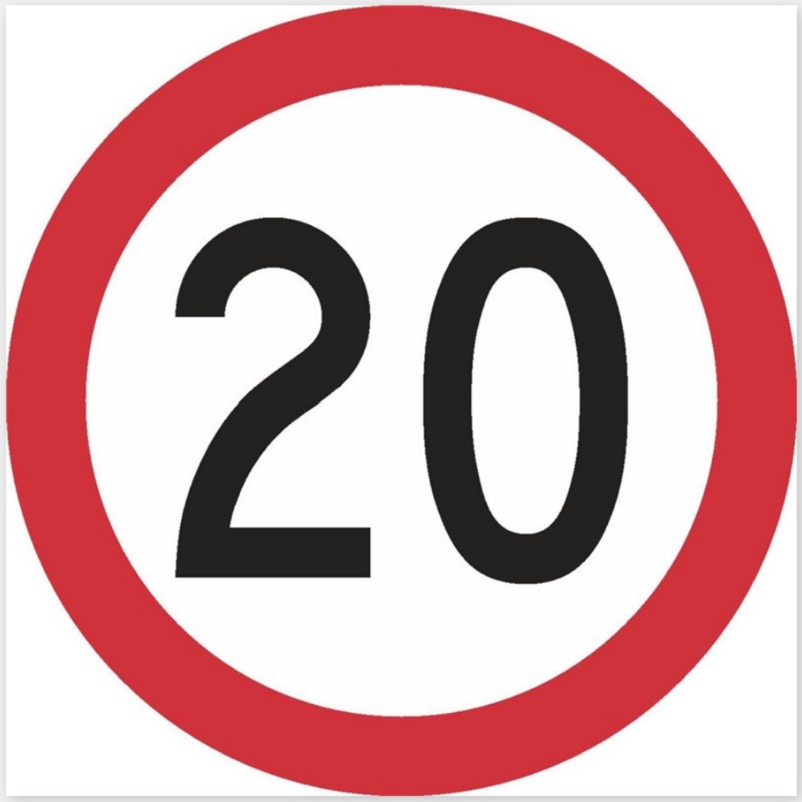 Picture of SIGN Regulatory 20KM Speed Sign Aluminium C1 Reflective 600 x 450mm