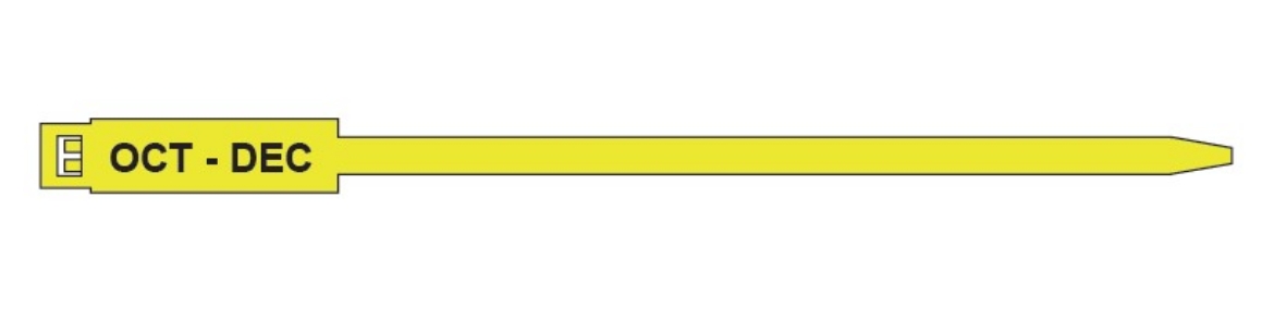 Picture of Quarterly Inspection Oct - Dec 175mm Rigtag Yellow