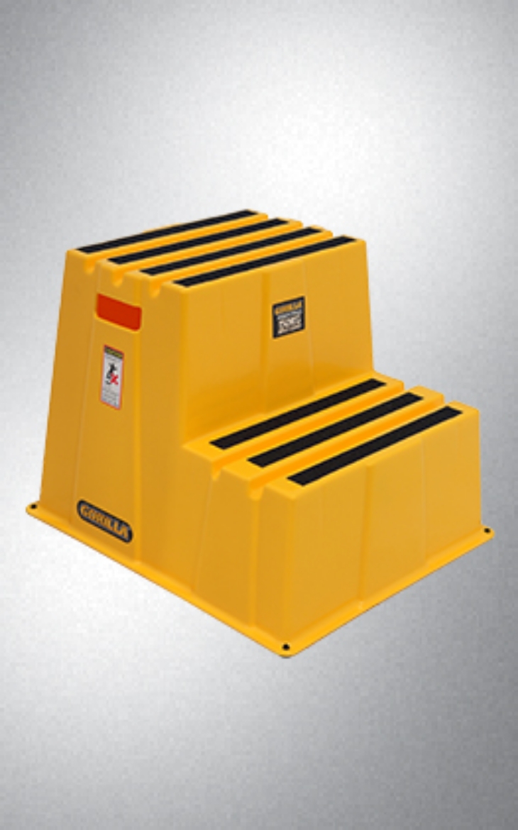 Picture of BRADY Gorilla Safety Steps 2 Step > Yellow & Black Plastic