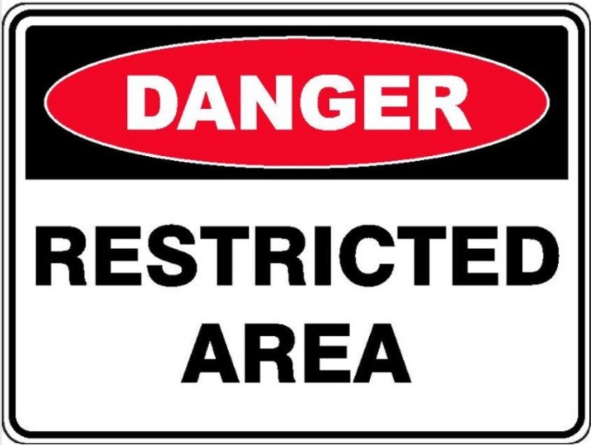 Picture of SIGN Danger Restricted Area 600 x 450mm 1.4mm Polypropylene