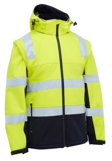 Picture of BISLEY Taped Two Tone Hi Vis 3 in 1 Soft Shell Jacket
