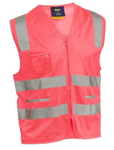 Picture of BISLEY Taped Hi Vis Safety Zip Vest with ID Pocket