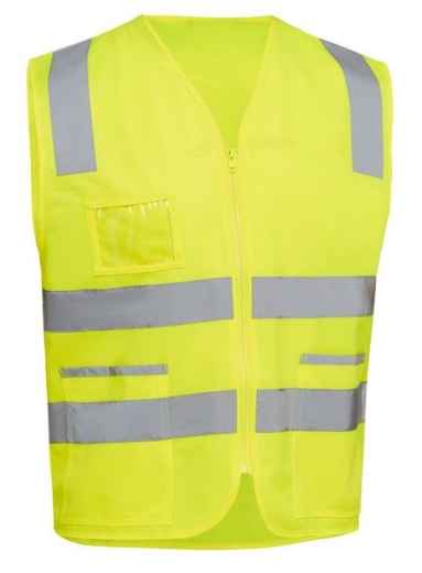 Picture of BISLEY Taped Hi Vis Safety Zip Vest with ID Pocket