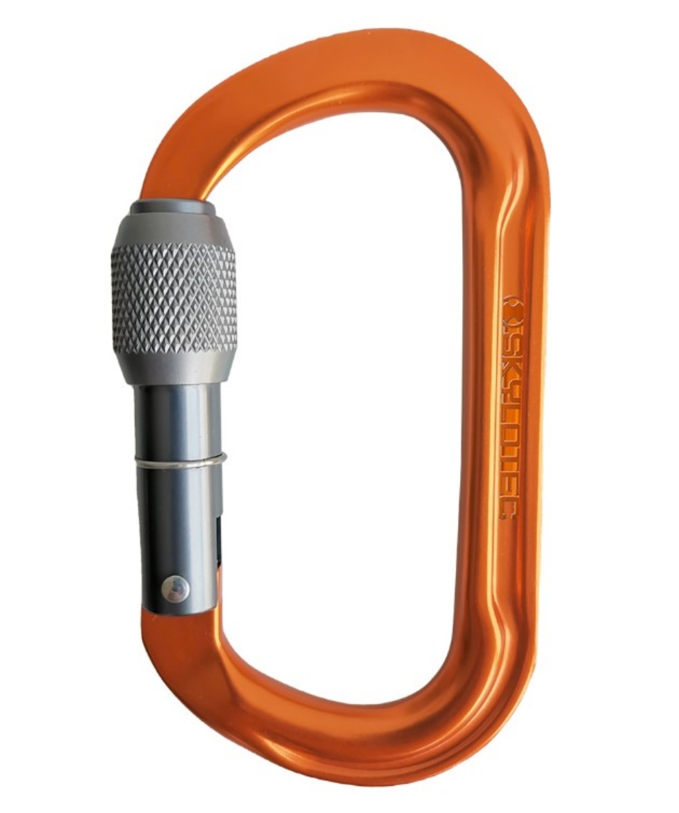 Picture of SKYLOTEC Oval Screw 2.0 24kn Alloy Karabiner 25mm Screw Gate Orange/Grey