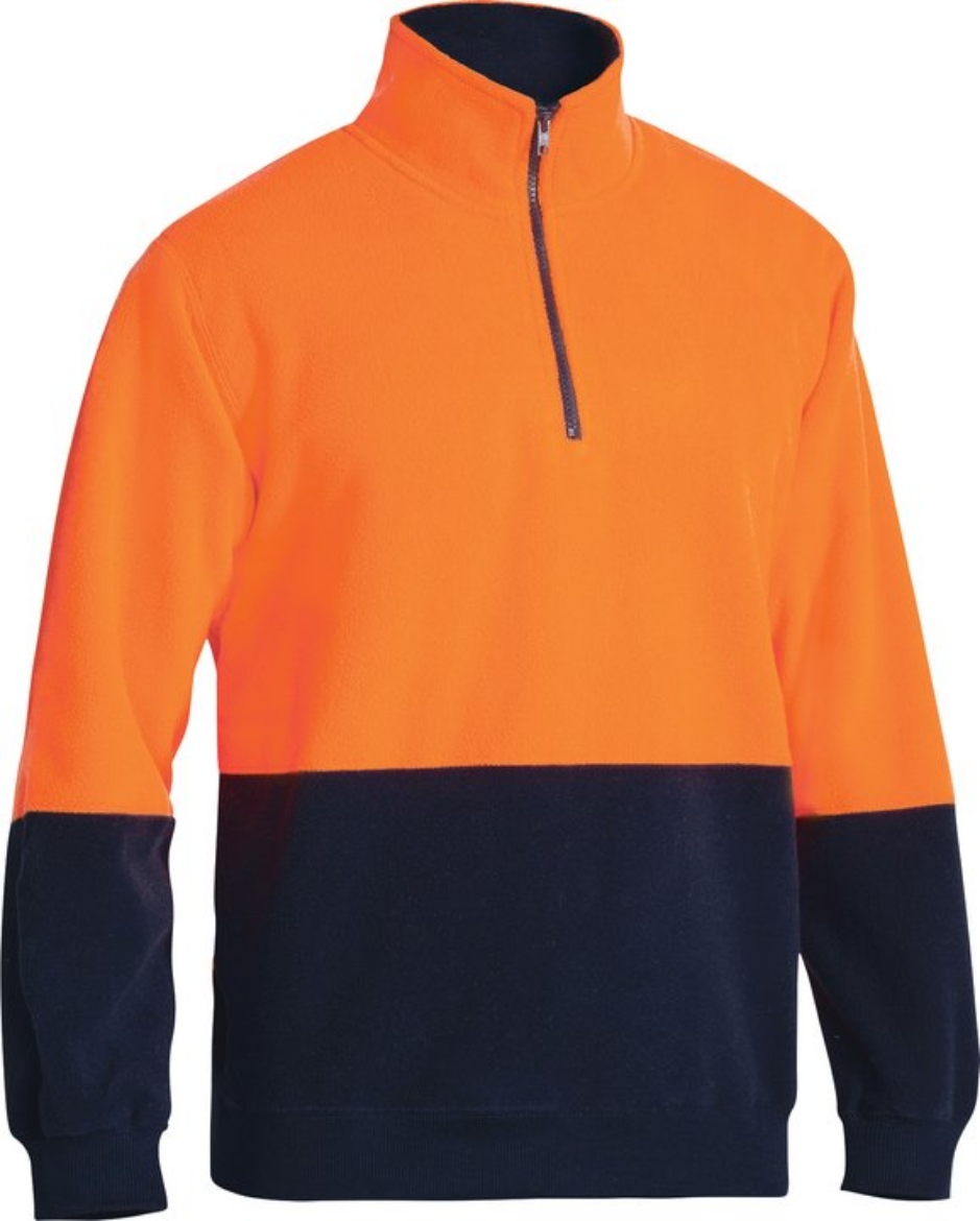 Picture of BISLEY Hi Vis Polar fleece 1/2 Zip Pullover 300gsm
