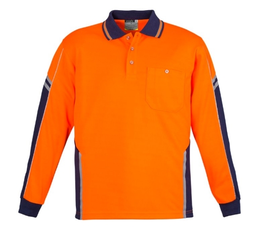 Picture of SYZMIK Mens Hi Vis Squad Polo Shirt 175gsm L/S