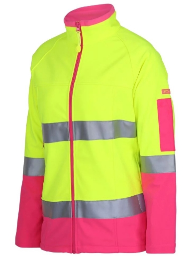 Picture of JB'S Wear Ladies Hi Vis |D+N| Softshell Jacket with Reflective Tape