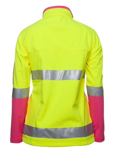 Picture of JB'S Wear Ladies Hi Vis |D+N| Softshell Jacket with Reflective Tape