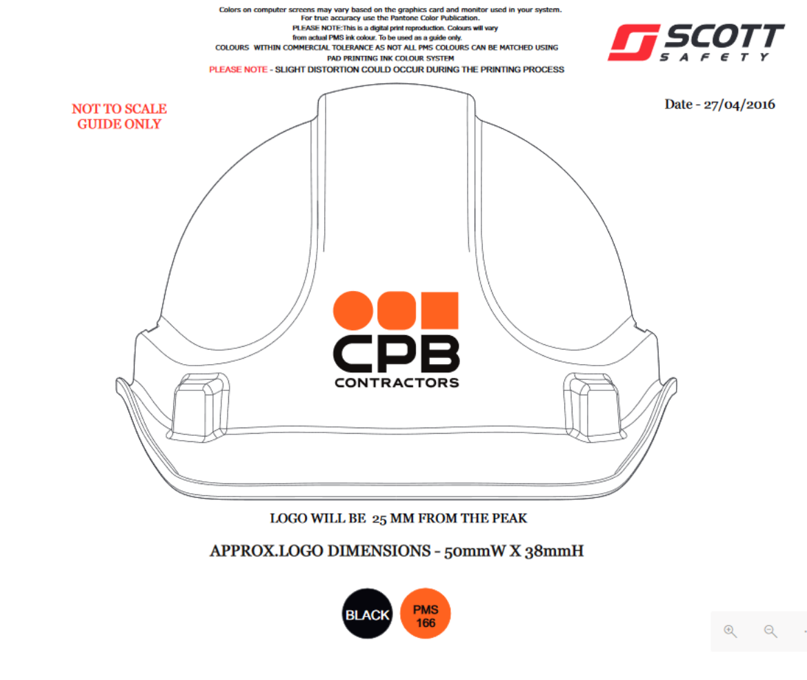 Picture of 3M™ White Hard Hat [Vented] with CPB Contractors logo UNISAFE