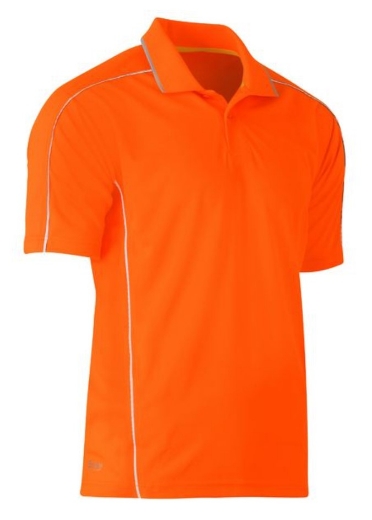 Picture of BISLEY Cool Mesh Polo Shirt with Reflective Piping 100% Polyester Mesh 140gsm S/S