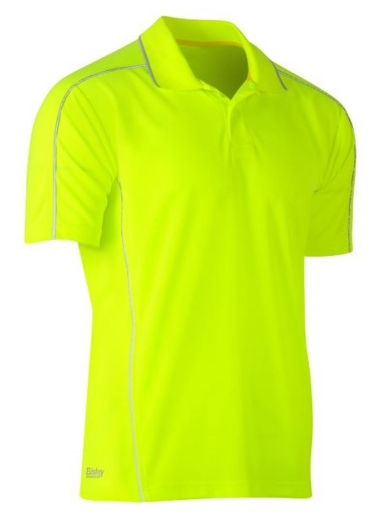 Picture of BISLEY Cool Mesh Polo Shirt with Reflective Piping 100% Polyester Mesh 140gsm S/S