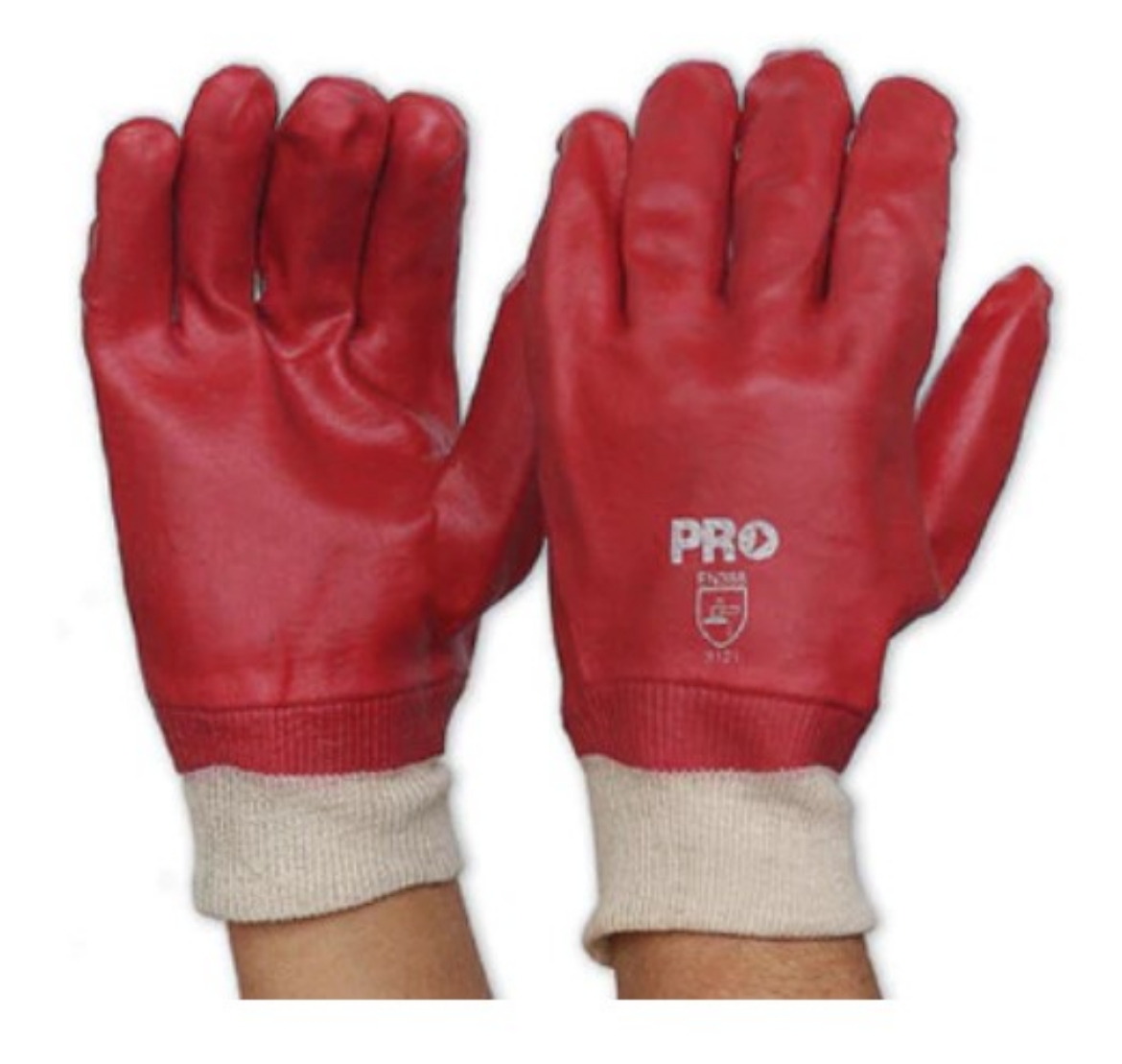 Picture of ProChoice 27cm Red PVC / Knit Wrist Gloves Large
