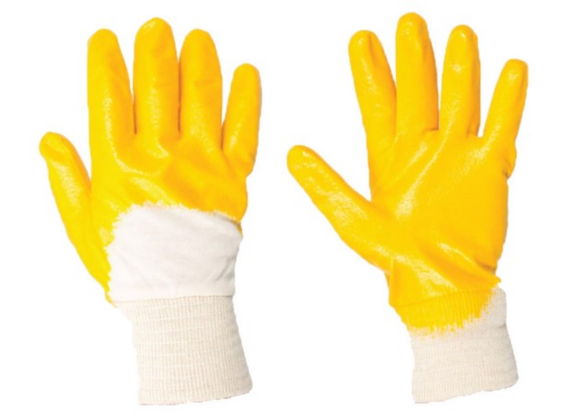 Picture of YSF Yellow Nitrile 3/4 Dipped Gloves 3111X