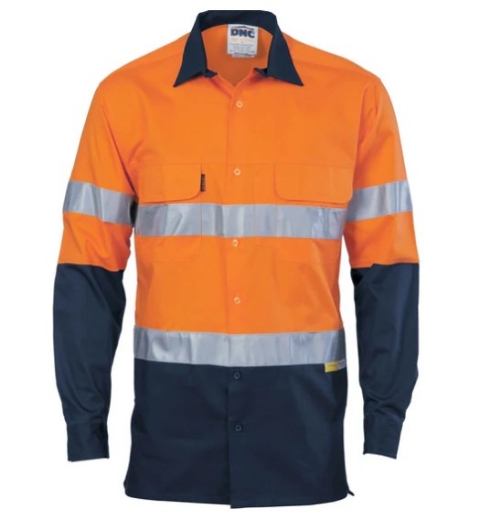 Picture of DNC Hi Vis 3 Way Cool-Breeze 100% Cotton Shirt with CSR R/Tape 155gsm L/S