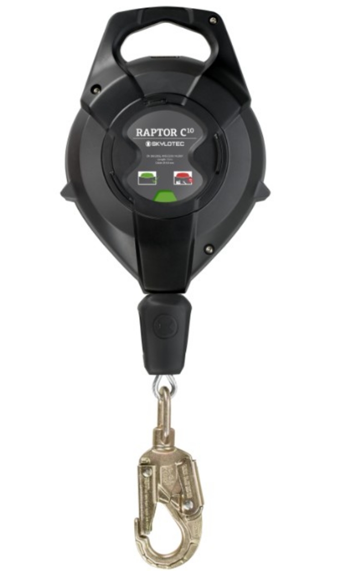 Picture of SKYLOTEC Raptor C Galvanised Steel Cable with Impact Indicating Swivel Steel Triple Action Karabiner 22mm Gate 10.0mt