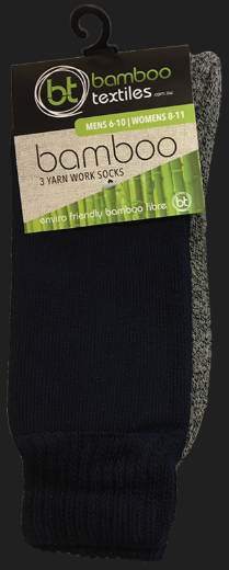 Picture of Bamboo Socks 3-Yarn 1-Pack M6-10; W8-11 Black