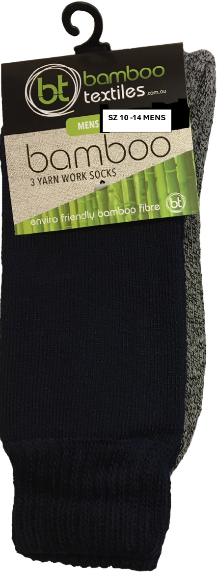 Picture of Bamboo Socks 3-Yarn 1-Pack M10-14 Black