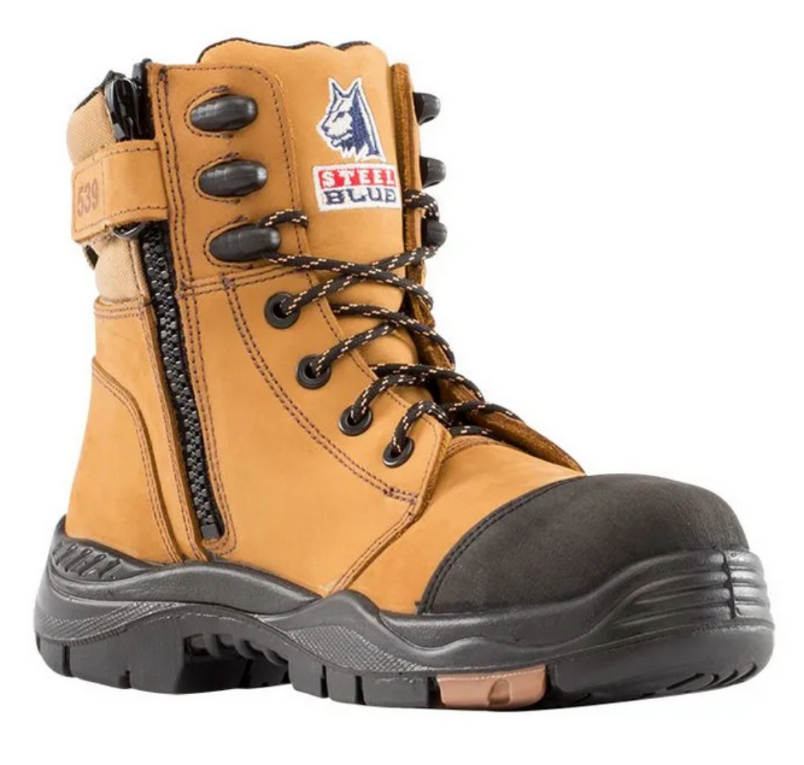 Picture of STEEL BLUE Torquay 150mm Zip Sided Lace up Ankle Boot with Steel Toe Cap Nitrile Outsole