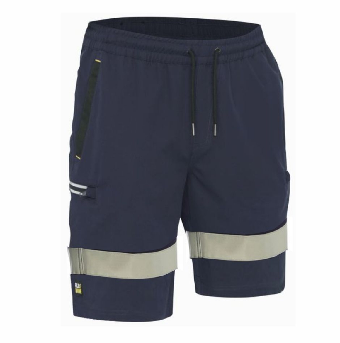 Picture of BISLEY Flx & Move™ 4-Way Stretch Elastic Waist Cargo Short 170gsm NAVY With Reflective Hoop