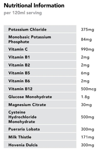 Picture of BODY ARMOUR Hangover Relief - 120mL Bottle