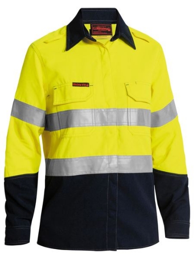 Picture of BISLEY TenCate Tecasafe® Plus 700 Womens Taped Hi Vis FR Vented HRC2 Shirt 238gsm L/S