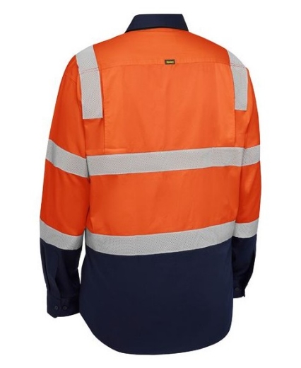 Picture of BISLEY Taped Biomotion Hi Vis Cool Lightweight Vented Shirt 155gsm L/S