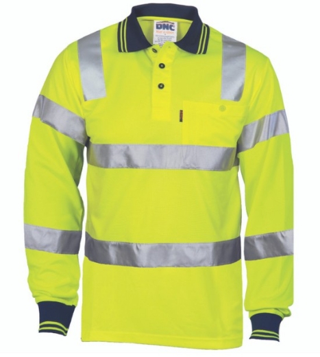 Picture of DNC Hi Vis Biomotion Taped Polo Shirt 175gsm L/S