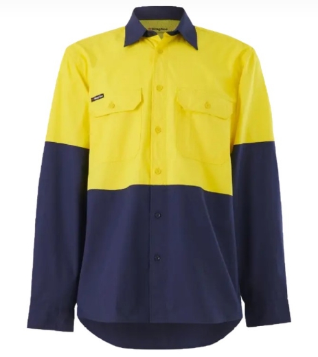 Picture of KING GEE Workcool Vented Spliced 100% Cotton Ripstop Shirt 145gsm L/S