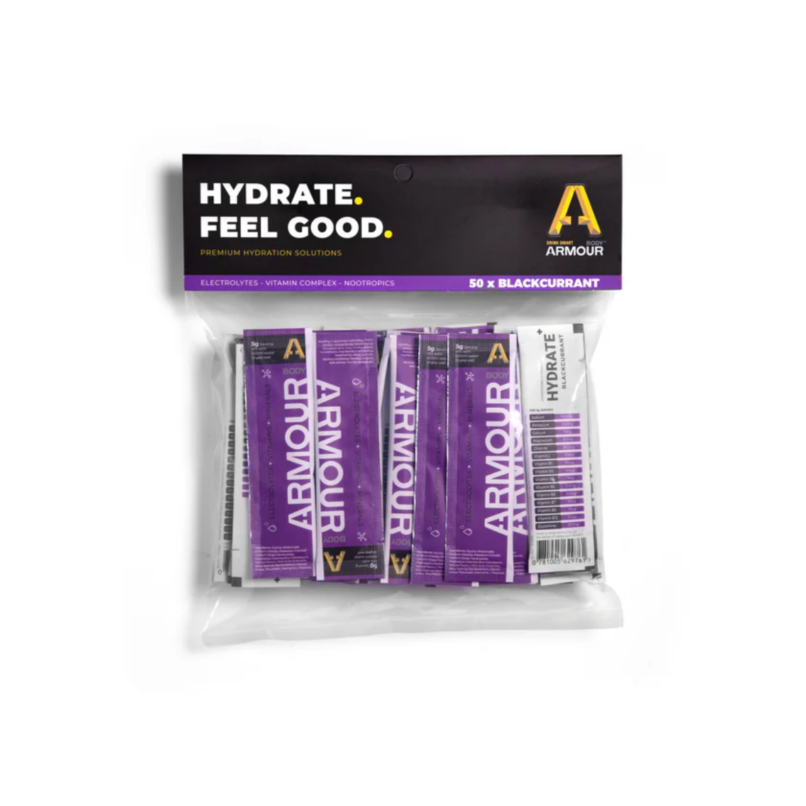 Picture of BODY ARMOUR Hydrate+ Hypotonic Sachets Bulk Pack [50]