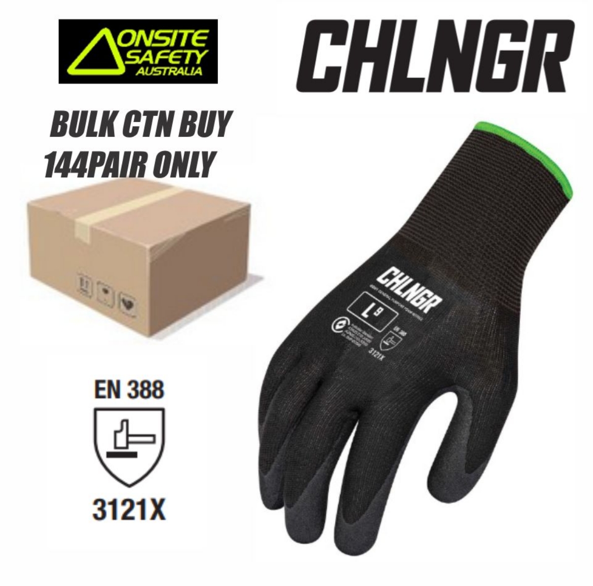Picture of CHLNGR General Purpose Foam Nitrile Glove Polyester Lined 3121X
SOLD CTN ONLY 144 PAIR