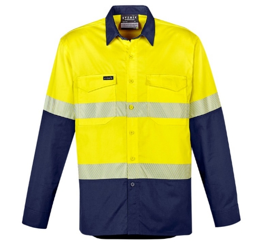 Picture of SYZMIK Mens Rugged Cooling Hi Vis Segmented Tape Shirt 145gsm L/S