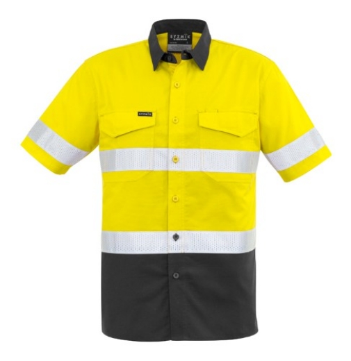 Picture of SYZMIK Mens Rugged Cooling Hi Vis Taped Ripstop Shirt 145gsm S/S