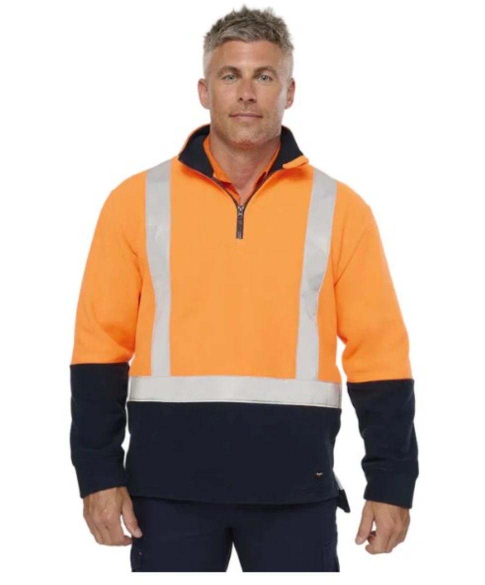 Picture of KING GEE Originals Spliced Hi-Vis 1/4 Zip Taped Pullover