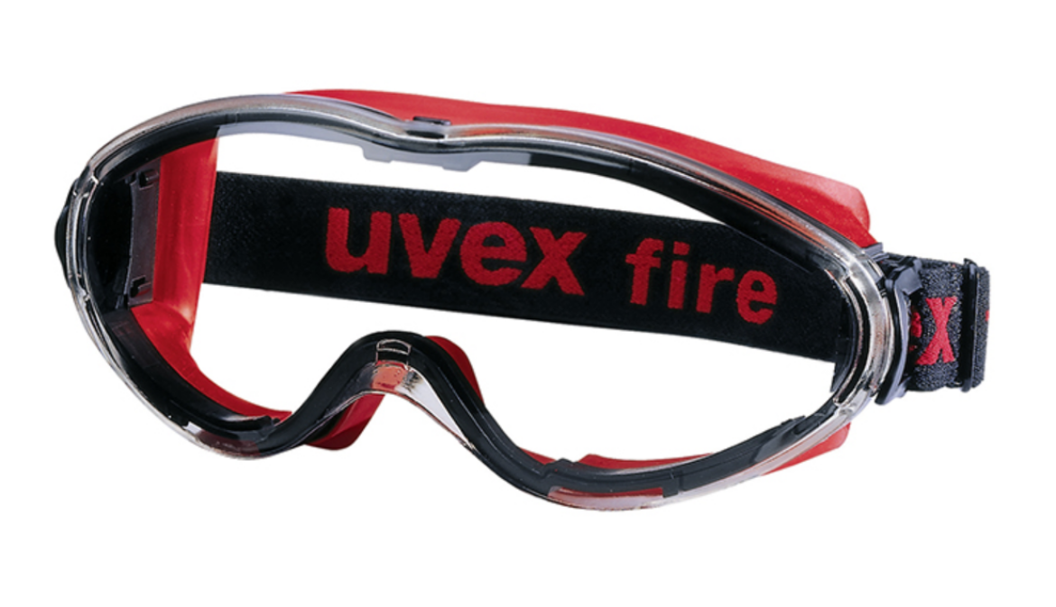 Picture of UVEX Ultrasonic Fire Goggle Red/Black, Clear Polycarbonate HC-AF Lens