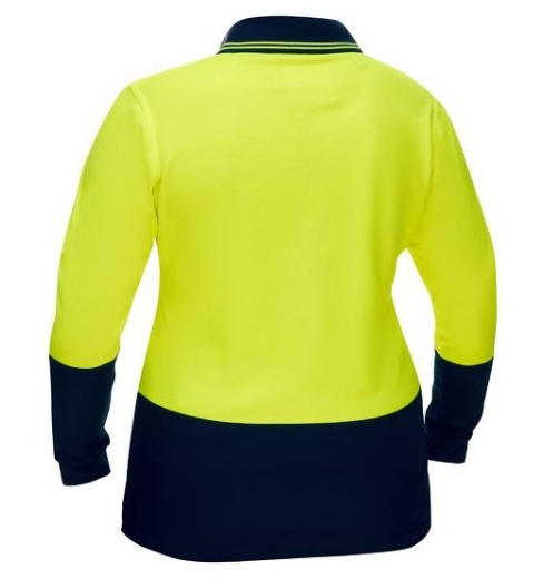 Picture of BISLEY Womens Hi Vis V-Neck Polo Shirt 195gsm S/S