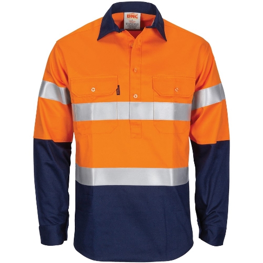 Picture of DNC Patron Saint Flame Retardant 2 Tone Cotton ARC Rated Taped Closed Front Shirt with 3M F/R Tape 190gsm L/S