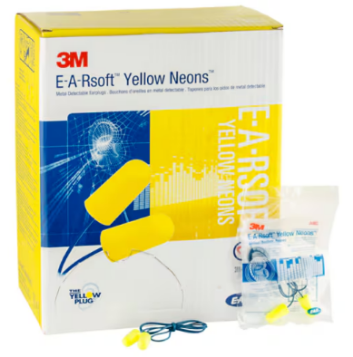 Picture of 3M™ E-A-Rsoft™ Metal Detectable Corded Earplugs SLC80 18dB Class 3 > 70071515103