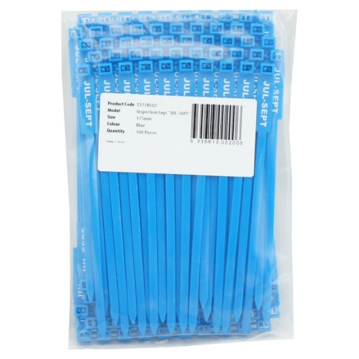 Picture of Rigging / Inspection Tags, "JUL-SEPT" Printed Text, Blue, 100/bag