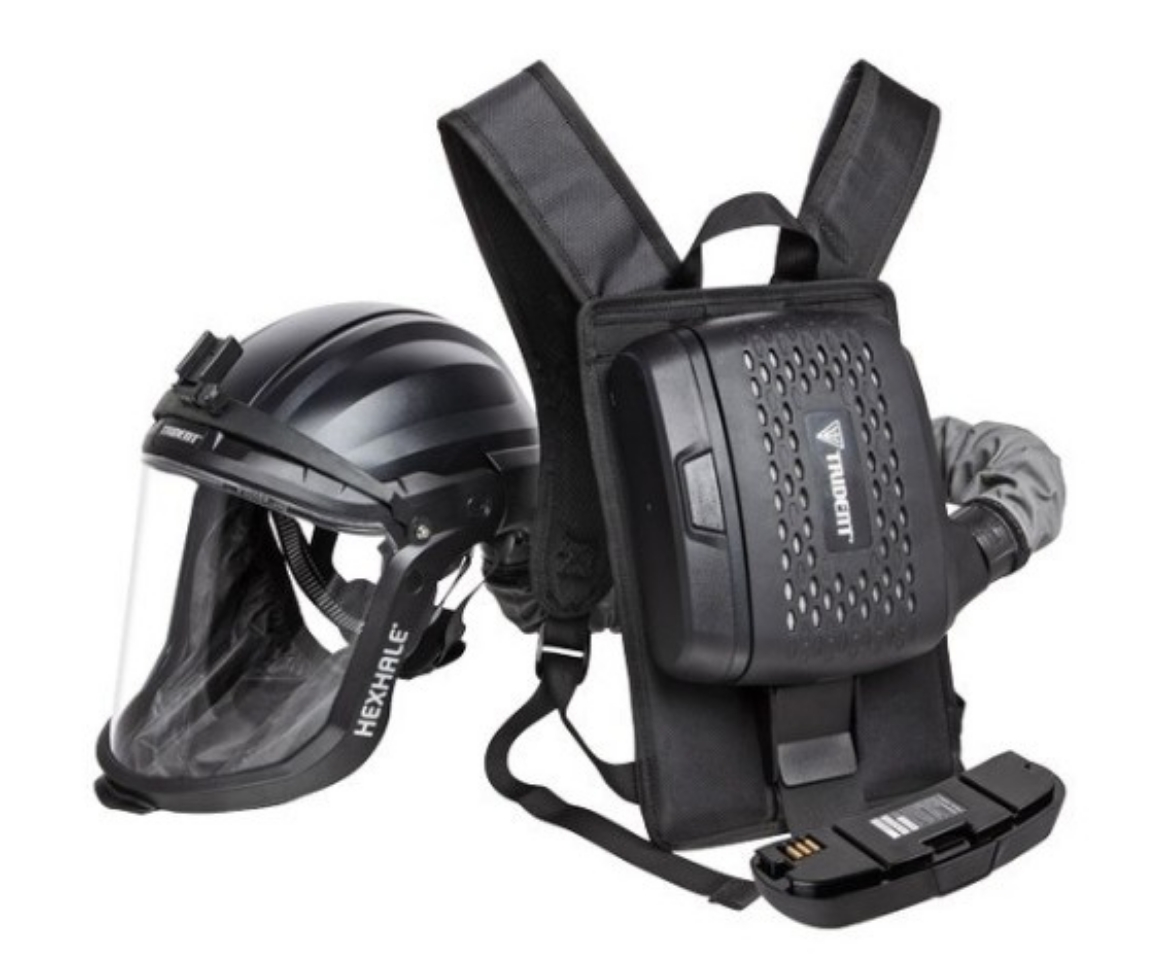 Picture of TRIDENT® Hexhale® PAPR Complete System with Fast-Charging Extended Battery & Backpack &  PAPR Lamp Bracket