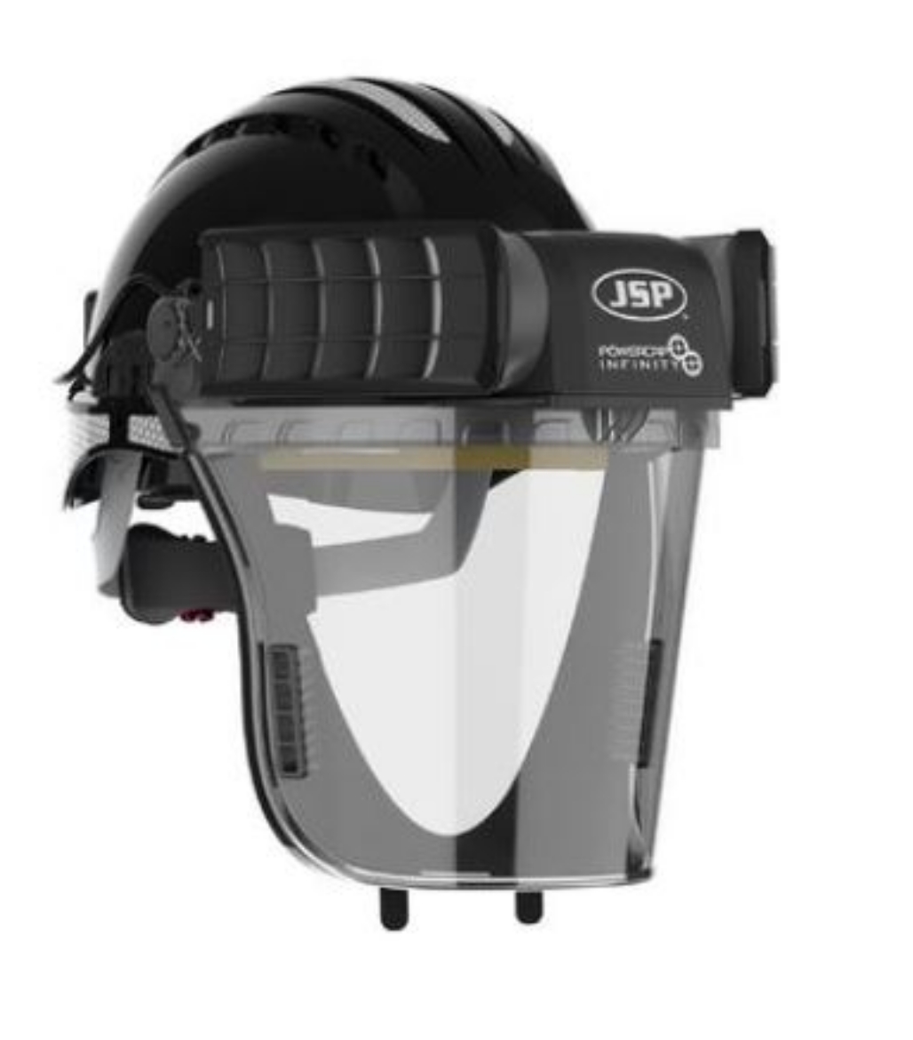 Picture of JSP PowerCap Infinity Respirator w/ Black Helmet incl Charger, Battery, Filter Set, Carry case