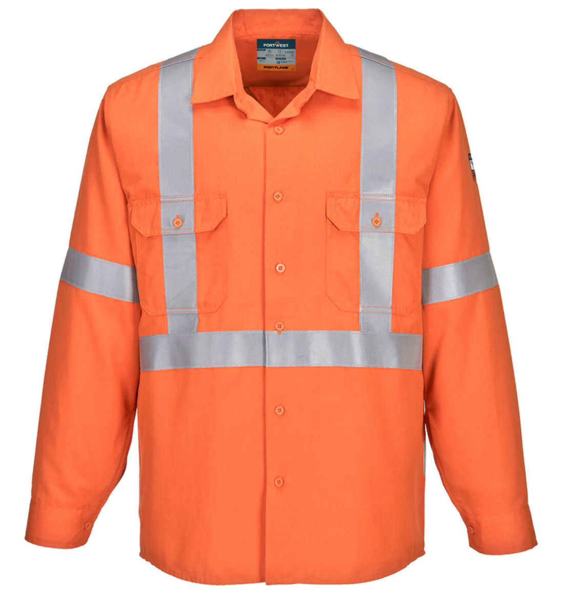 Picture of PORTFLAME Work FR Class D/N X Back Shirt Orange 185gsm L/S