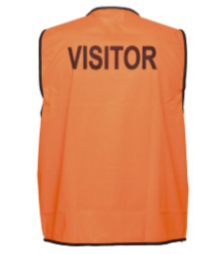 Picture of PORTWEST Hi Vis Class D Safety Vest with Visitor Print Rear of Garment