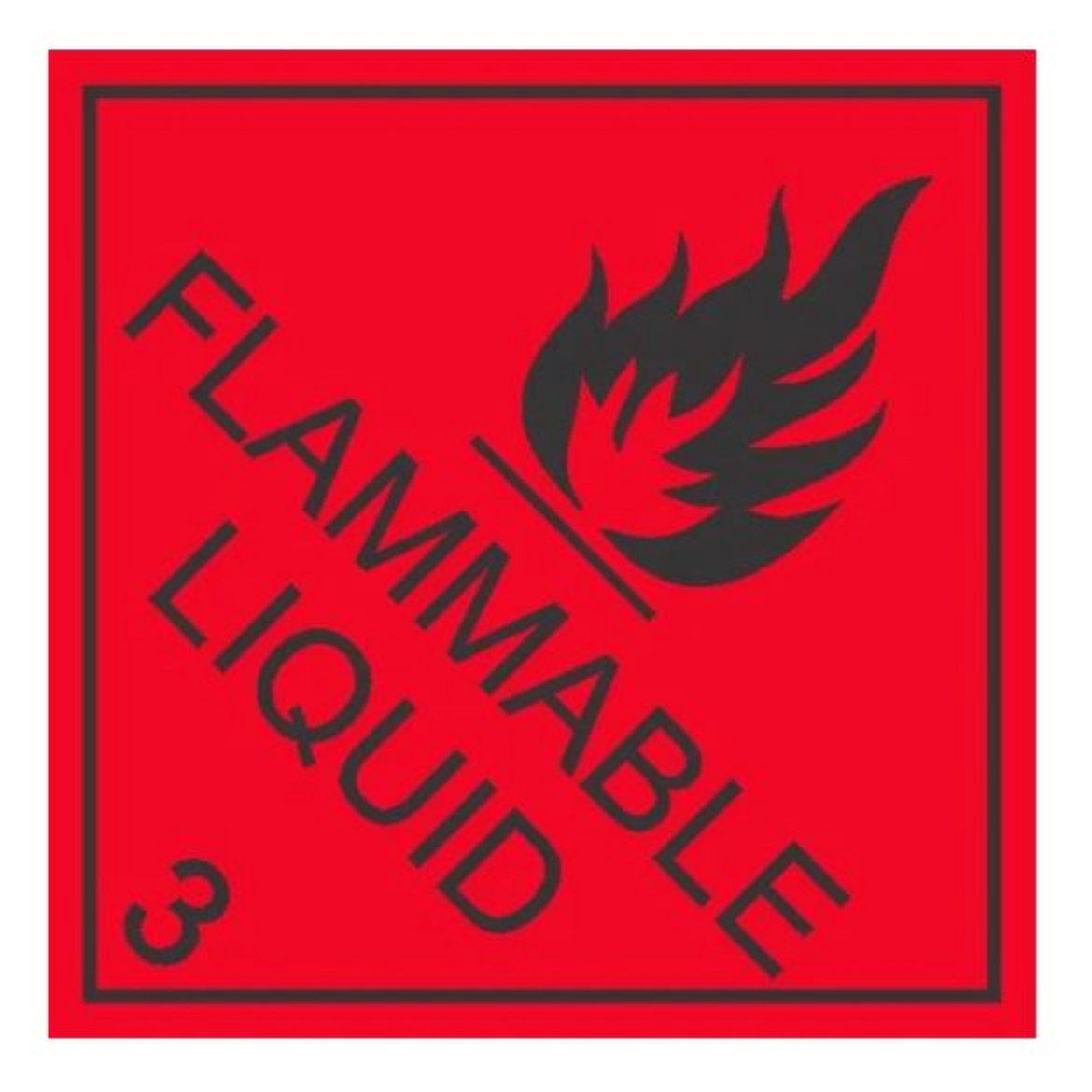 Picture of SIGN Flammable Liquid 3 Diamond, Self Sticking Vinyl  - Red/Black 400mm x 400mm