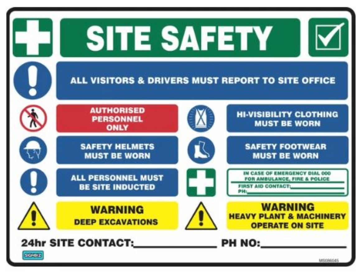 Picture of Mandatory Multi Safety Sign Warning 650x450 Poly
