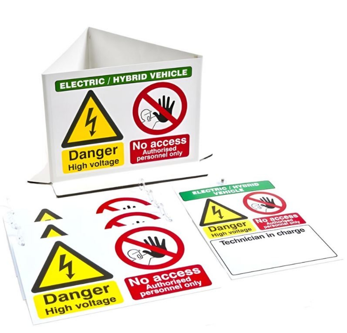 Picture of EV and Hybrid Warning Sign Kit 5 Pieces